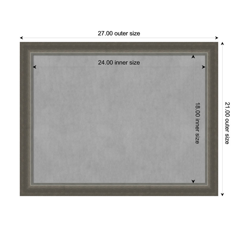 Domus Dark Silver Framed Magnetic Organization Board, 21" H x 27" W