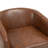 Applewold Upholstered Coffee Faux Leather Swivel Barrel Chair with Solid Wood Base-1492187571