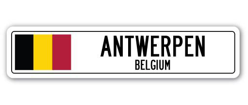 Plaque de rue Bawtry, Anvers, Belgique, H 4 po x l 18 po x P 1 po