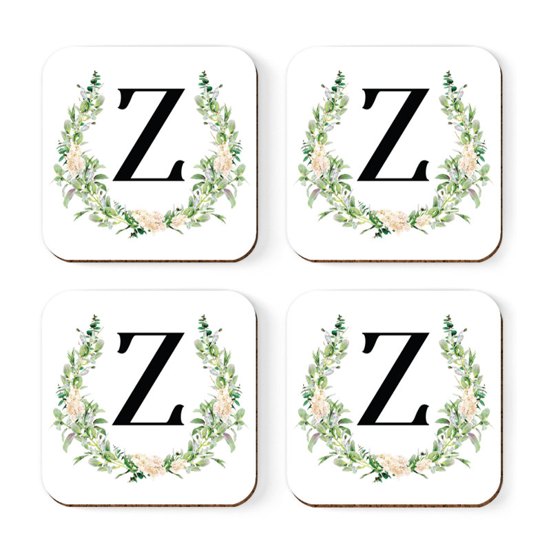 Verre à café sous-verre de jardin monogramme initiale B, Z