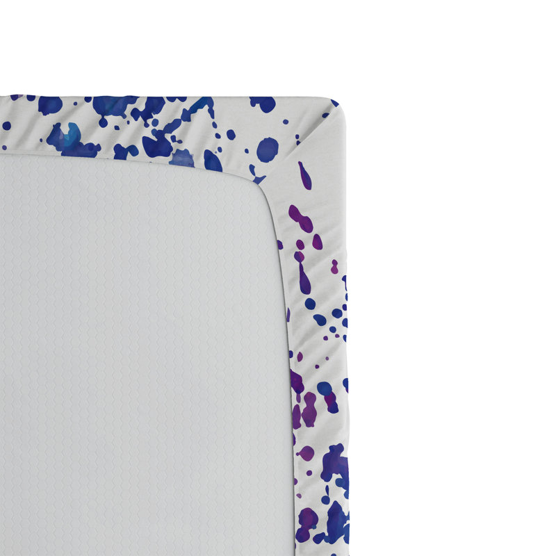 Ambesonne Fitted Sheet 2-Pack, King Fitted Sheet, White/Navy Blue Abstract
