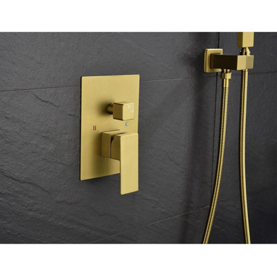 10" Wall - Mounted Rain Shower Head System - Square Design, Air - In Technology, Pressure - Balanced Valve