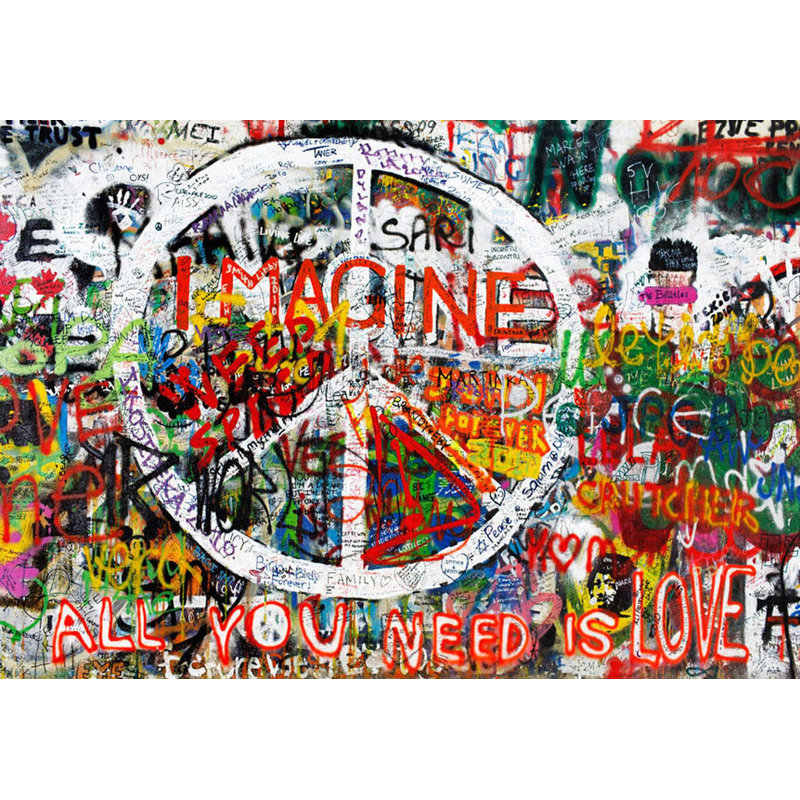 Murale Peel & Stick Street Art - Graffiti hippie, L 96 po x L 68 po
