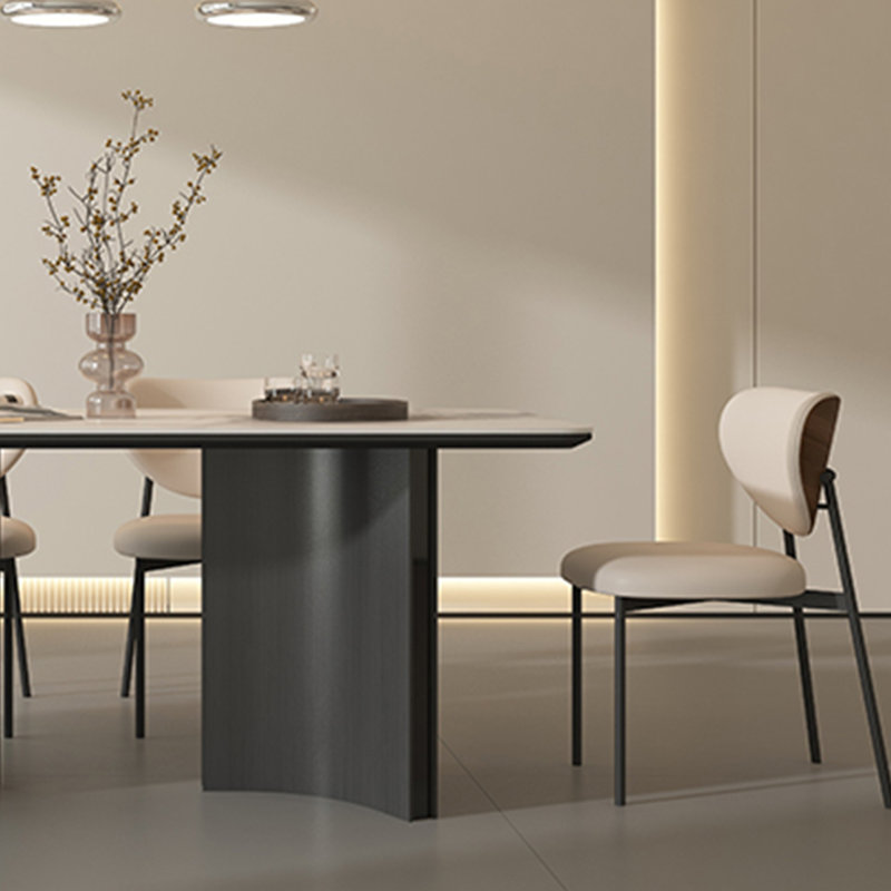 Minimalist Rock Slab Dining Table, 29.52"H x 62.99"L x 31.49"W