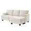 Canapé en L 86 po avec organiseur d'accoudoirs, canapés à 3 places avec repose-pieds mobile, canapé modulaire avec coussin épais, canapés modulaires en lin-1184226521