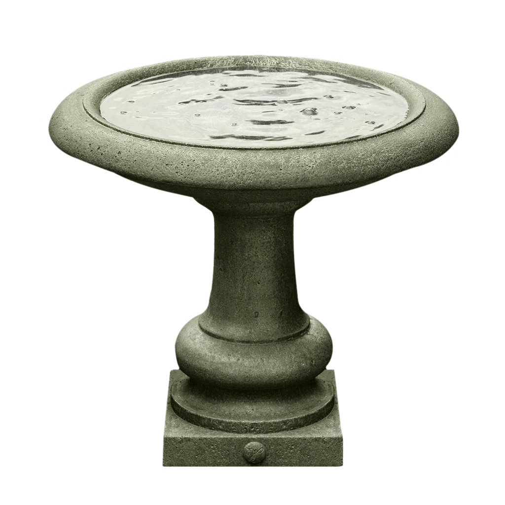 Connerton Concrete Pedestal Birdbath, Copper Bronze