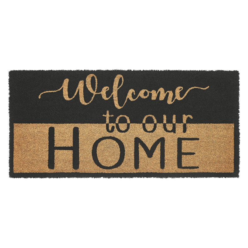 Tapis brun clair Timord Classics Welcome To Our Home, L 17 po x L 36 po
