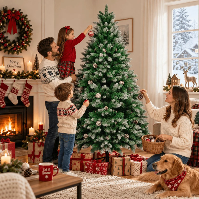 Artificial Pine Christmas Tree, 5.64 ft, Not Pre-Lit