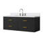 Ensemble de meuble-lavabo simple noir l 48 po x P 22 po, comptoir en quartz blanc et robinet-694181959-694181961