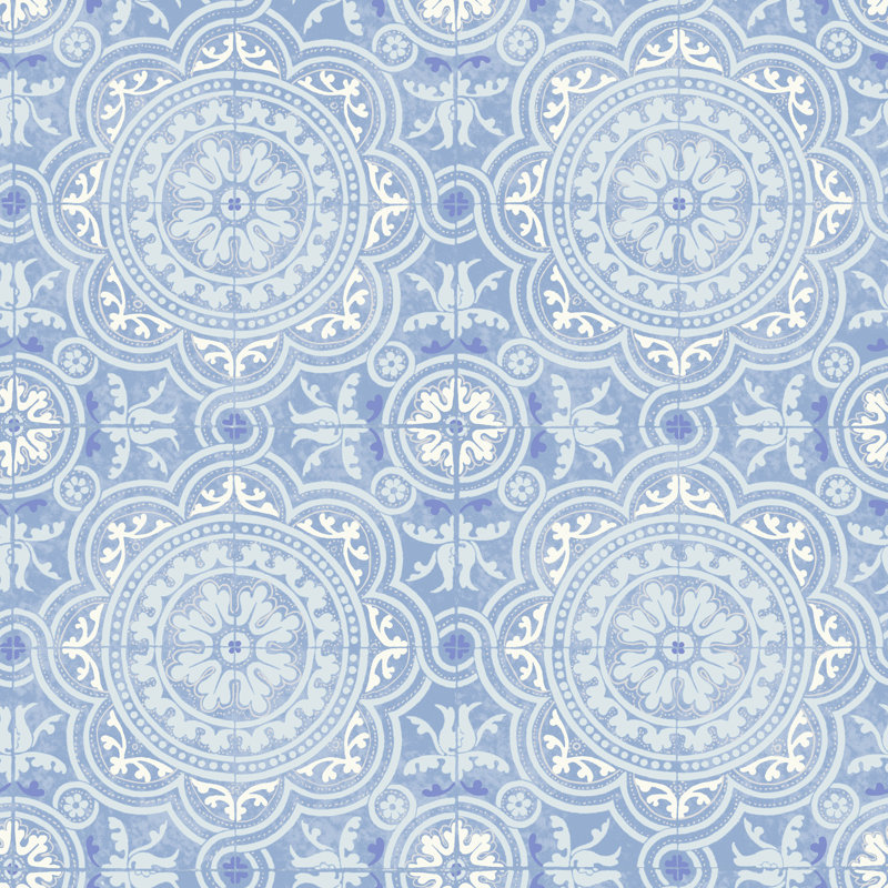 Albemarle Piccadilly Geometric Wallpaper Roll, Soft Blue