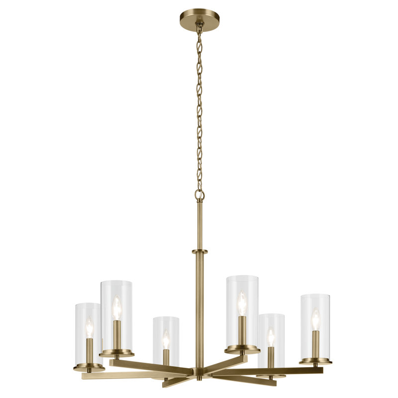 Lustre 6 lumières 21,75 "21,75", Laiton