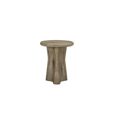 Drop Accent Table Crafted From English Knotty Oak Veneers, Featuring Natural Grain Detail, Warmth, Ideal For Versatile Interior Spaces, 18.53 In Height, With Solid Wood+ Construction Shaped Made Of