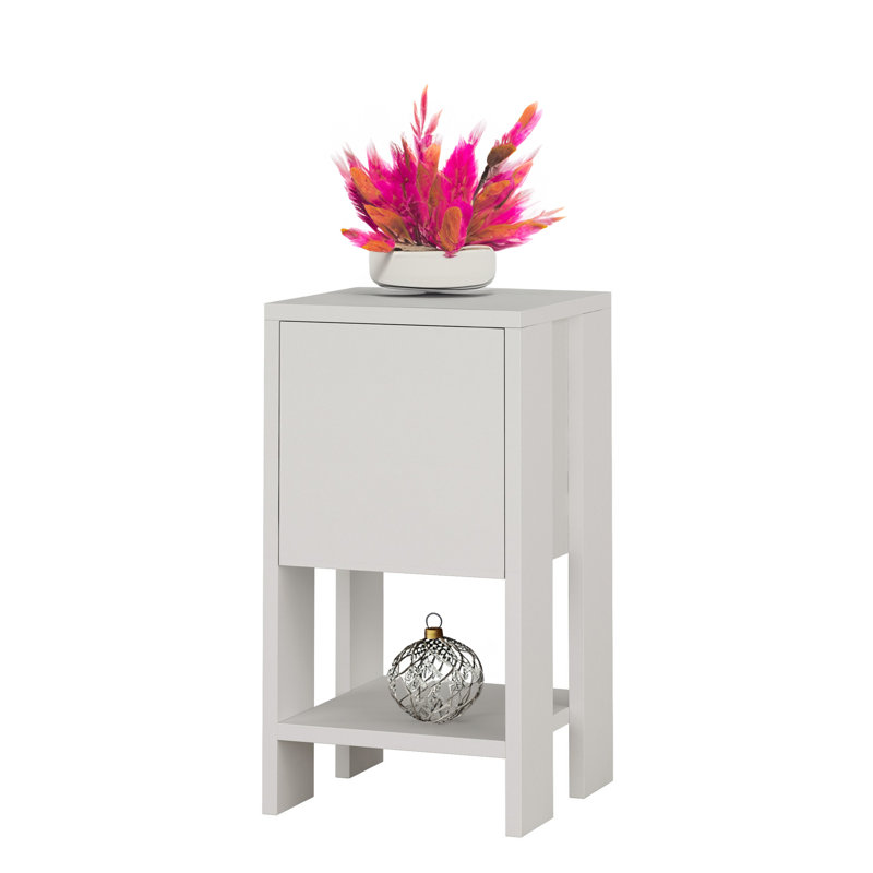 11.81'' W Particle Board / Chipboard Nightstand, White