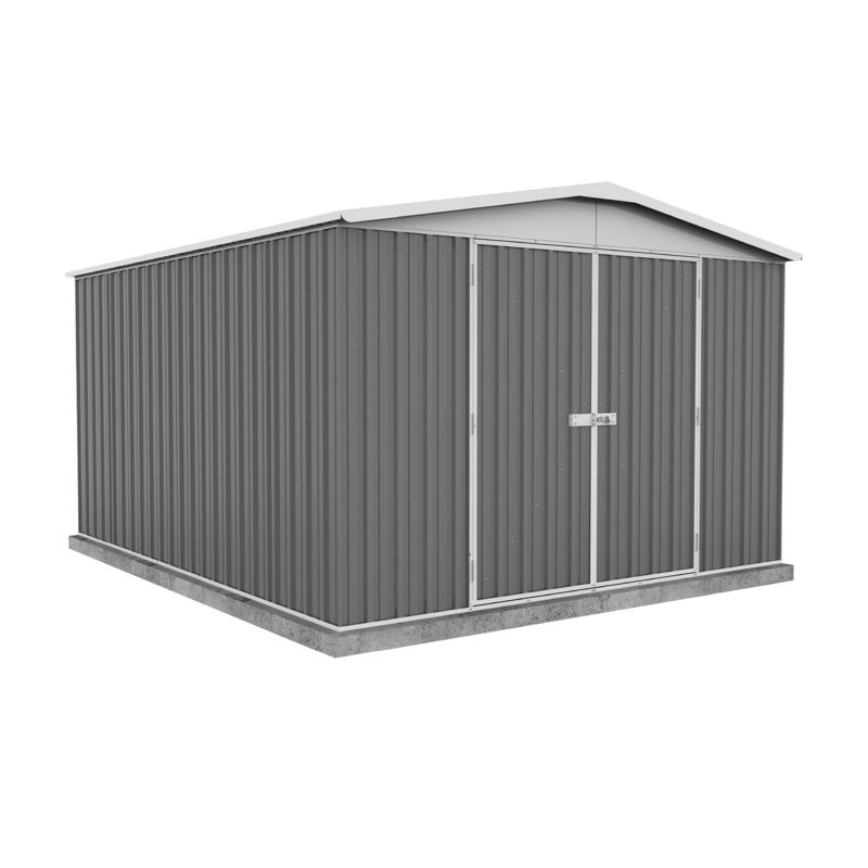 Absco Regent 10' x 12' Gray Galvanized Steel Storage Shed