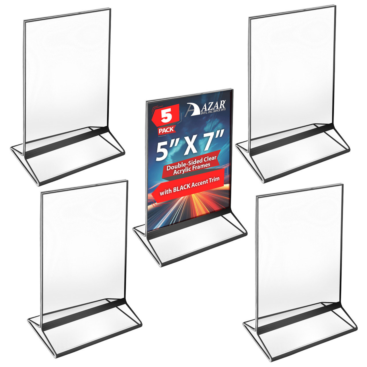 Azar Displays Double-Sided Clear Acrylic Frames with Black Accent Trim ...