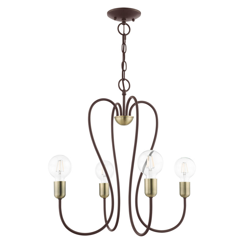 Rocha 4 - Light Dimmable Classic / Traditional Chandelier, Bronze