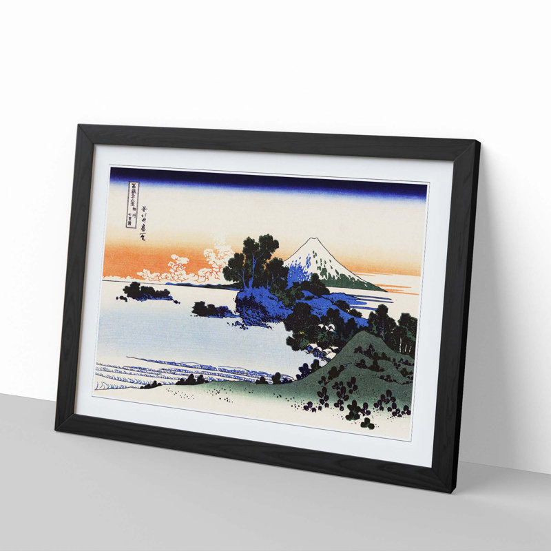 Shichiri Beach by Katsushika Hokusai - Picture Frame Painting Print, Black Framed, 48cm H x 65cm W x 2cm D