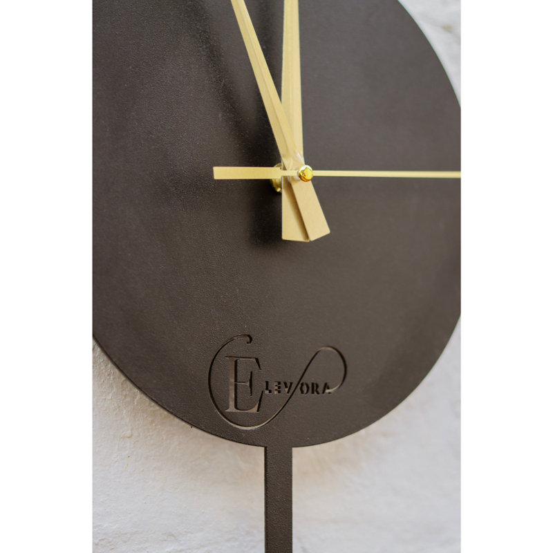 Metal Wall Clock, Black, Large