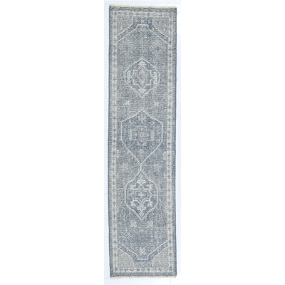 Ciro Handmade Wool Blue/Ivory Rug