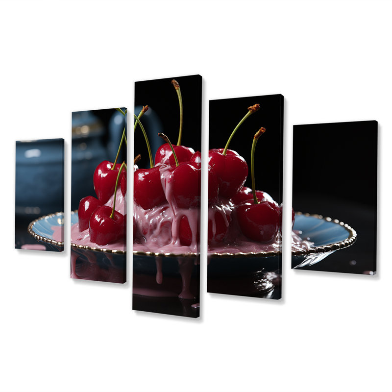 «Cherry Sundae Dessert Explosion - Cherry Multipanel», ensemble d'art mural