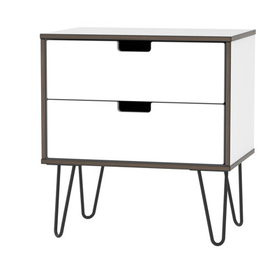 Fully Assembled Fairbury 2 Drawer Bedside Table