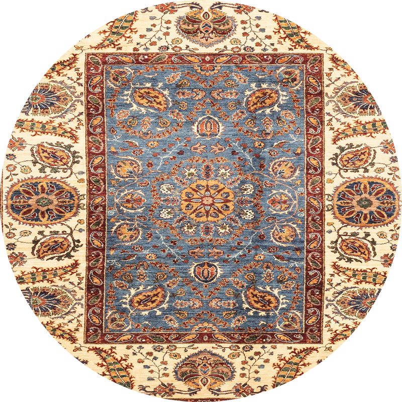 Tapis abstrait à motif abstrait moderne 1177, Rond 6 pi