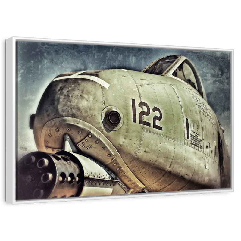 Avion à réaction Air Force, Cadre flottant blanc, 40 po x 27 po