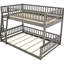 Lit superposé, gris - Assure un lit double très grand au-dessus d'un grand lit avec des matelas sans glissement