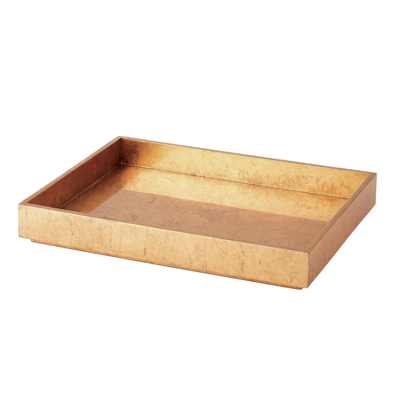 MDF Decorative Tray, Luxe Gold, 2.25" H x 15" W x 15" D