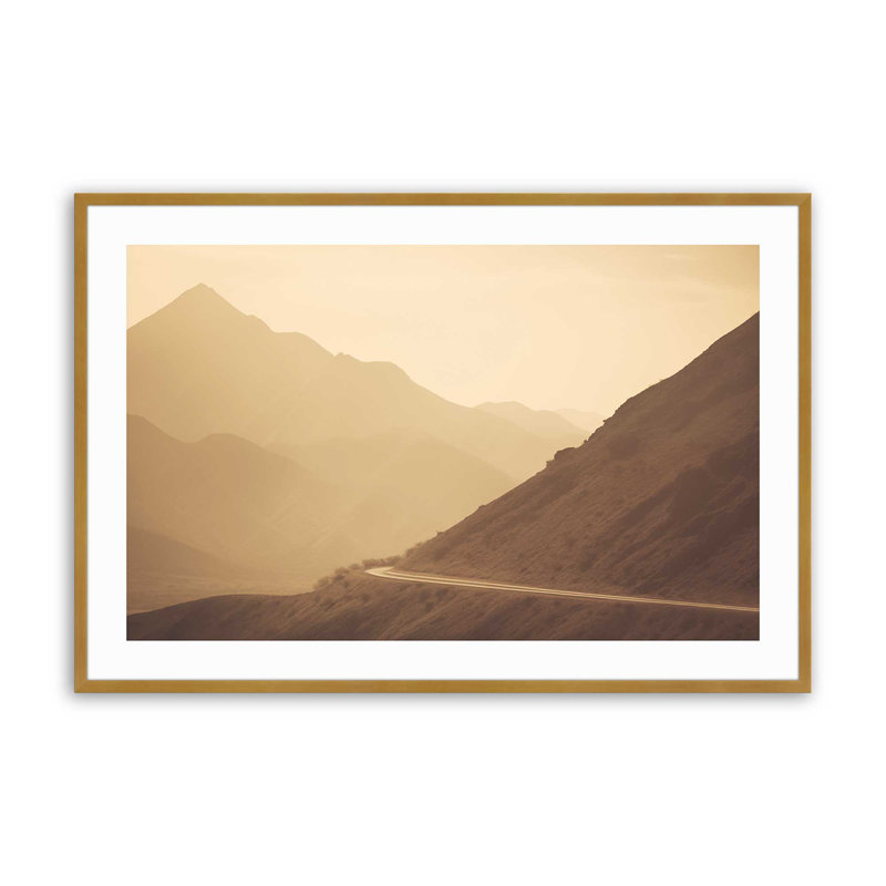 «Peaceful Mountain Drive I», Or poli, H 17,25 po x l 21,25 po