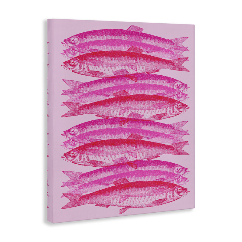 "Pink Layered Fish", art mural par Daphne Polselli, H 30 po x l 24 po