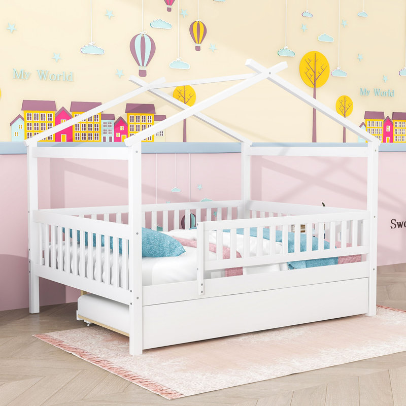 Iakup Kids Full with Trundle, White