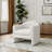 Esly Upholstered Modern Curved White Boucle Barrel Accent Chair-1466543507
