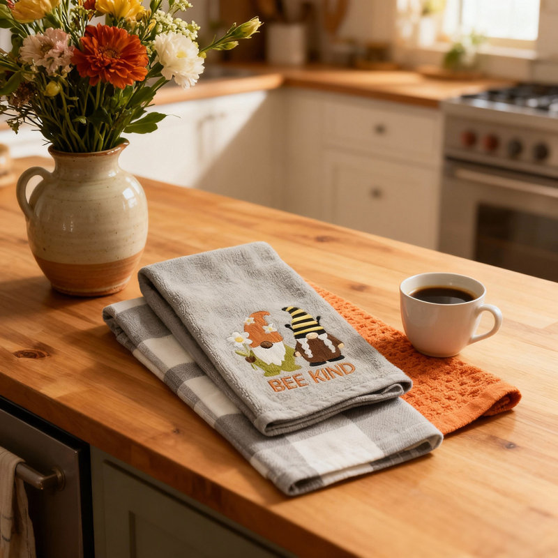 Super Absorbent 3 pack Cotton Tea Towels - Bee Kind