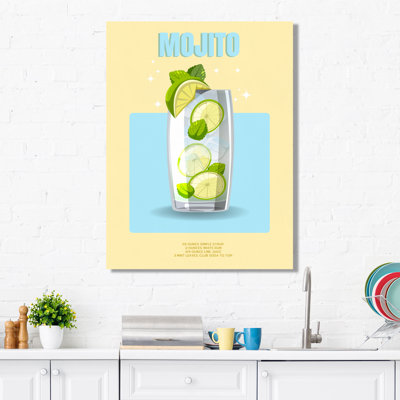 «Mid Century Lime Mojito Cocktail», impression d'art mural