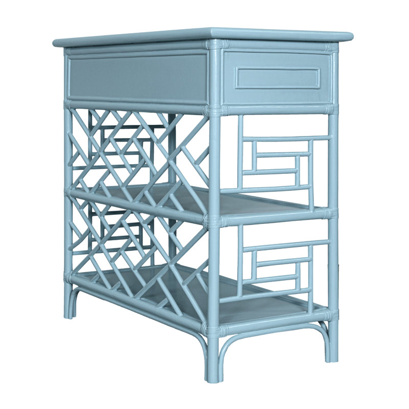 Chippendale End Table, Pool Blue