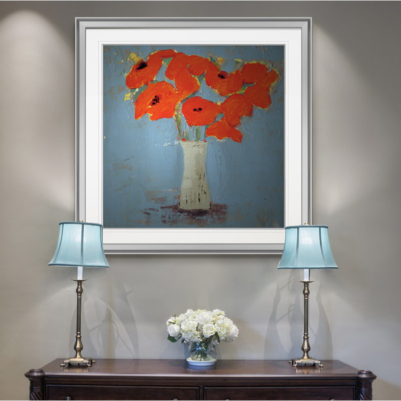 « orange de dépilament », peinture, H 28 po x l 28 po, Impression encadrée, Argent argent