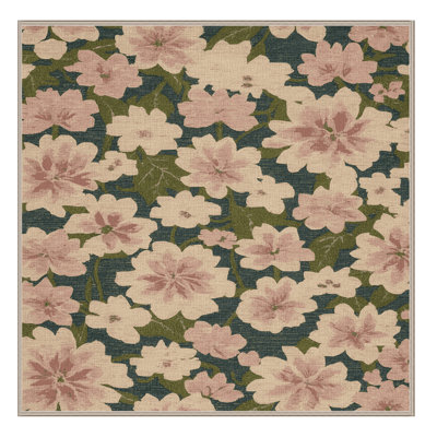 Tapis botanique brun lavable à la machine