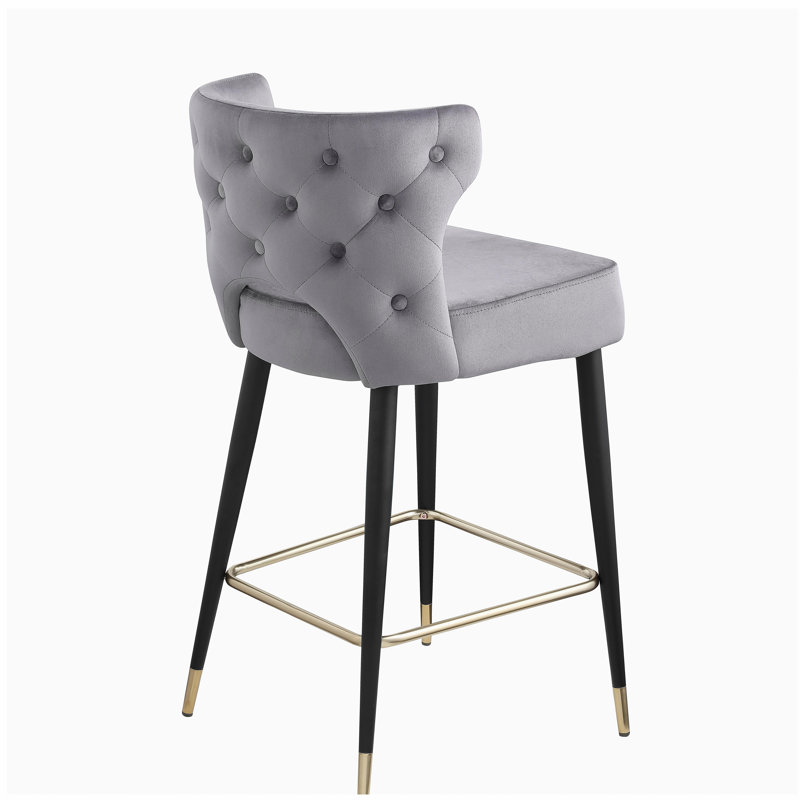 Tabouret à hauteur de comptoir rembourré en velours Woker