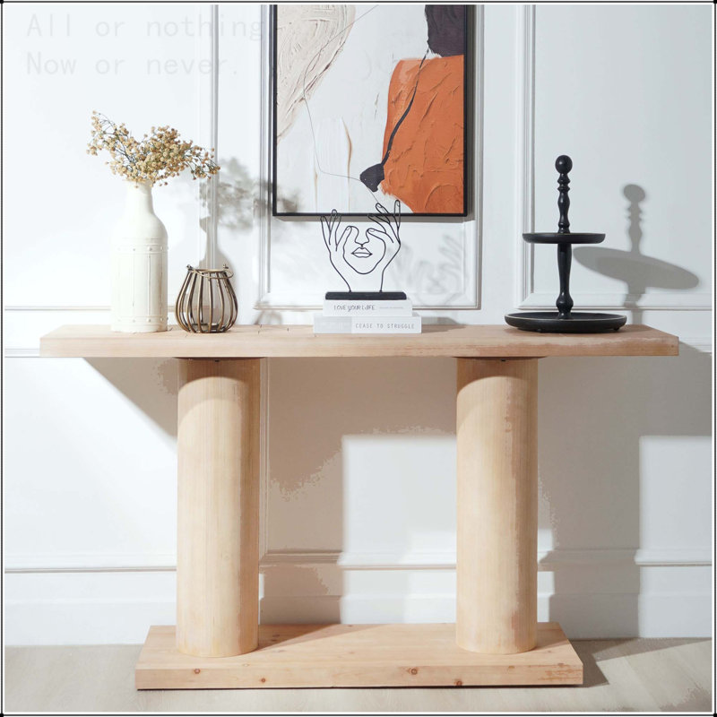 Console moderne en bois minimaliste avec piédestal à colonne