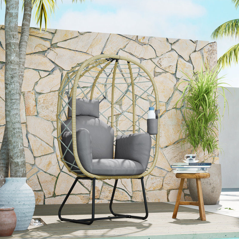 Wicker Outdoor Lounge Chair, Grey