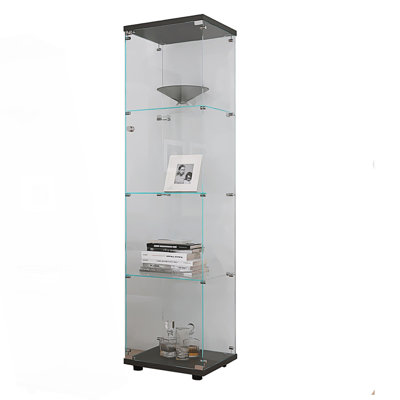 Vitrine en verre avec 4 portes et 4 tablettes