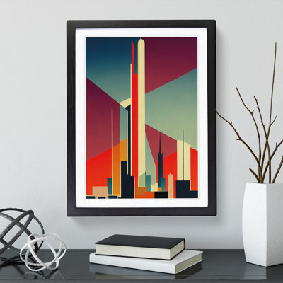 City Skyline Retro Art No.2 - Wall Art