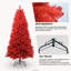 Sapin de Noël rouge de 2,13 m (7 pieds), en PVC rouge pur avec 1066 branches-519646241