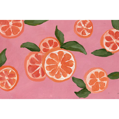 Leaves on Orange - Painting Print