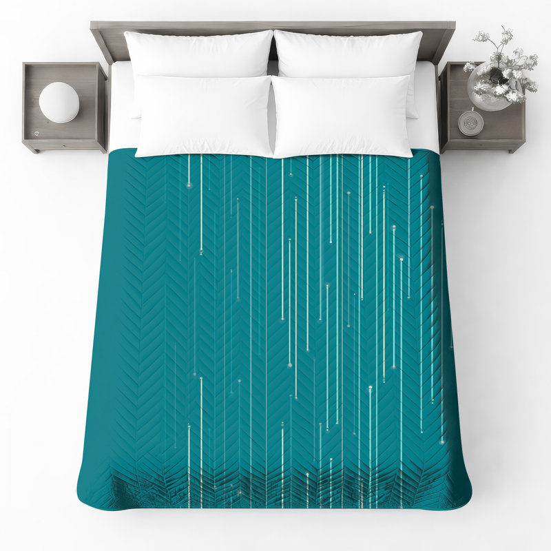 Vertical Line Abstract Quilted Bedspread All Sizes, Queen
