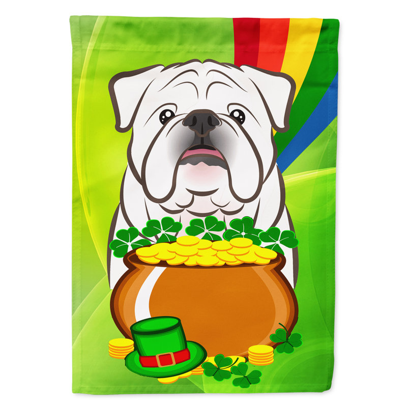 Drapeau de jardin Arella St. Patrick's, Bouledogue (blanc)