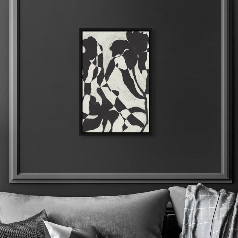 Floral Contrast Print by Oliver Gal, 16"H x 11"W, Black Floater Frame