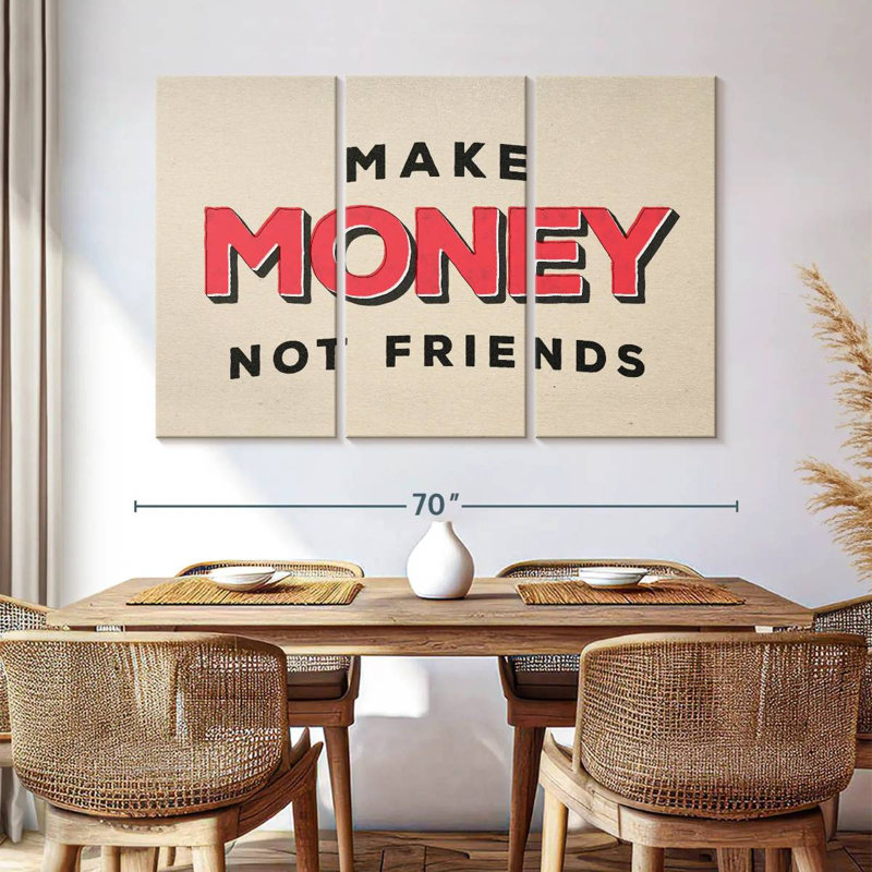 " Make Money " by HustleBroIllustrations 3 - Pieces, 42" H x 65" W x 1.25" D