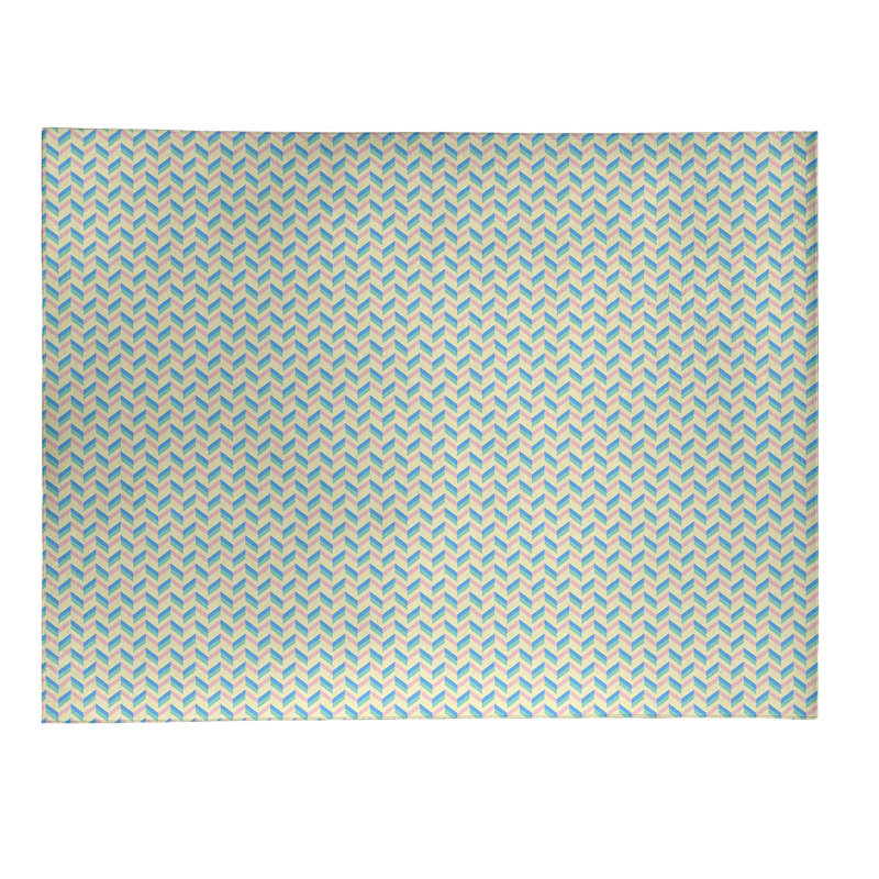 Tapis à chevrons turquoise/papaye area, Tapis de couloir 2 pi 6 po x 8 pi